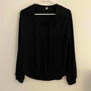 Amour Vert Elias tie-neck long-sleeve modal top XS Black